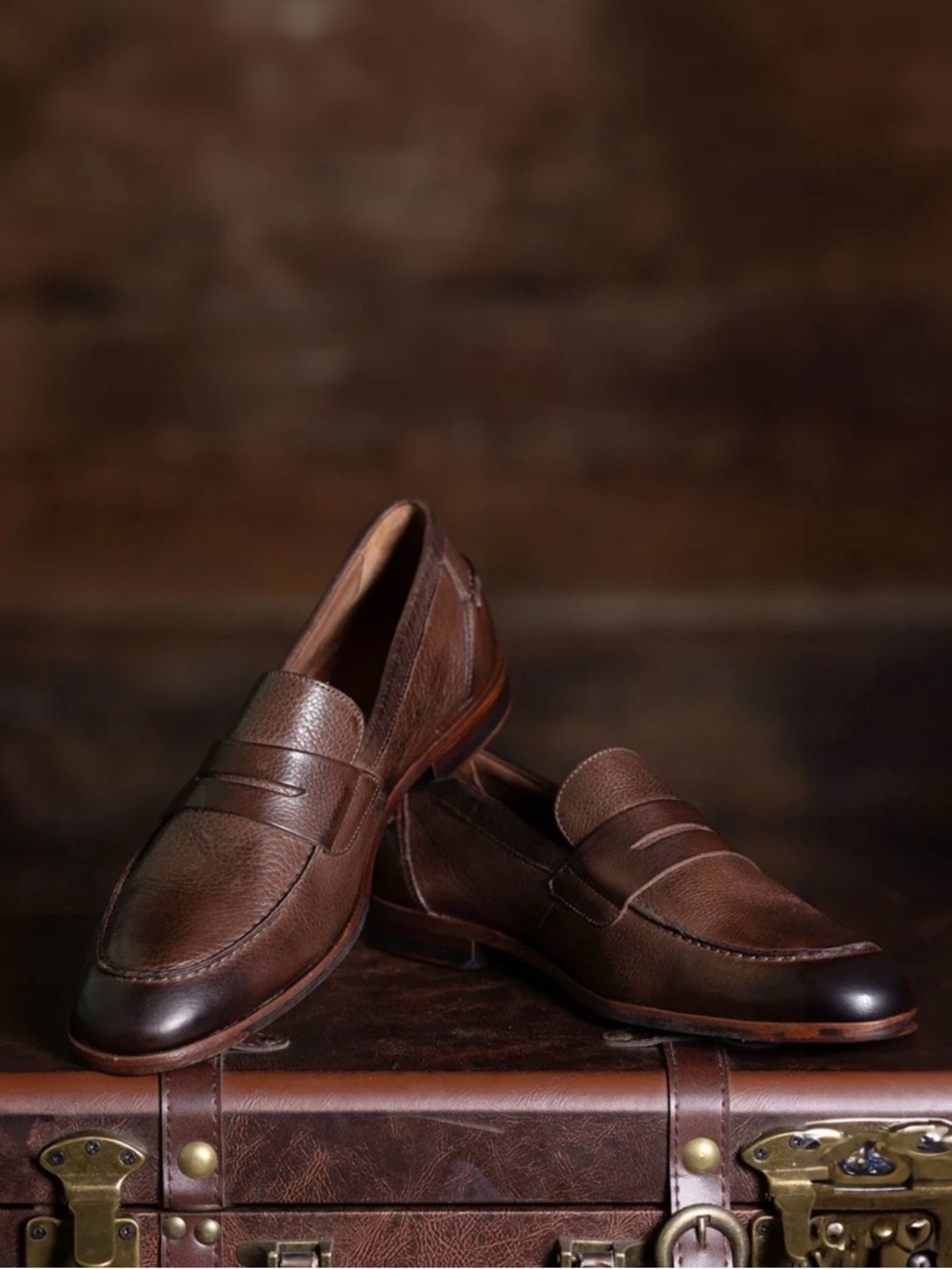 Collars & Co. Naples Penny Loafer Classic Brown Leather Mens Size 10.5 NEW